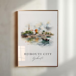 Djibouti City wall art - Djibouti, Djibouti City poster, Djibouti Wedding gift, Birthday present, Custom Text, Personalized Gift
