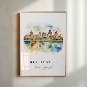 Rochester NY wall art - Upstate New York, Rochester poster print, Wedding gift, Birthday present, Custom Text, Perfect Gift