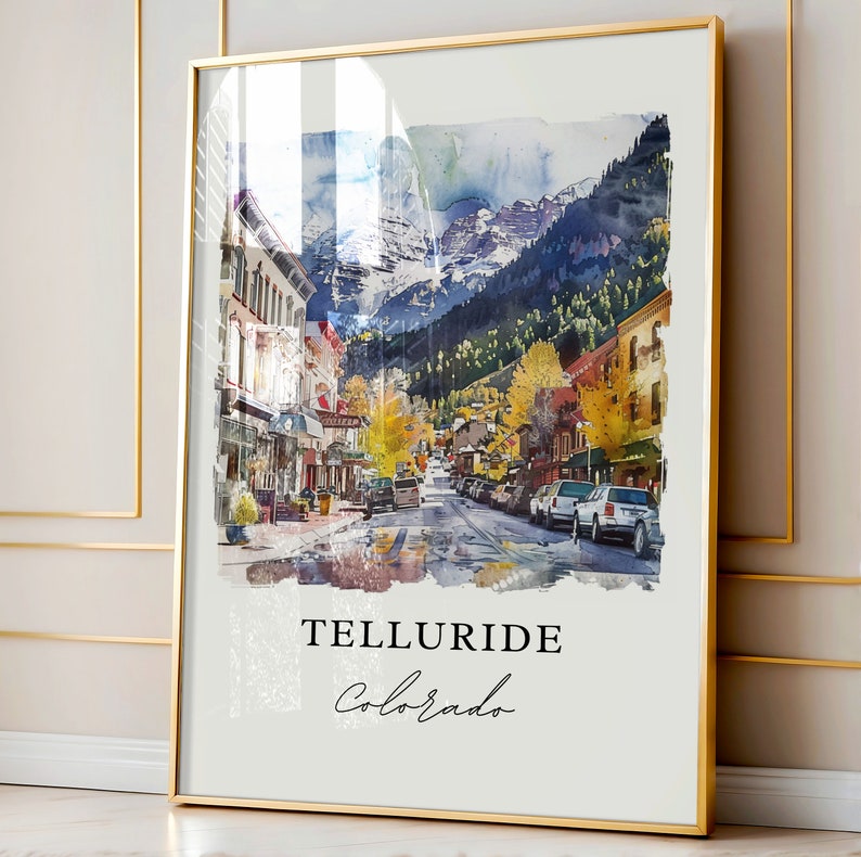 Telluride CO Wall Art, Telluride Print, Telluride CO Watercolor ...
