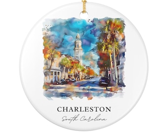 Ornament Charleston SC: uniek Charleston-souvenir, Charleston-kerstdecor en authentiek Charleston South Carolina-cadeau