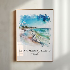 Anna Maria Island Art Print, Anna Maria Island Print, Florida Wall Art, Anna Maria Gift, Travel Poster, Housewarming Gift