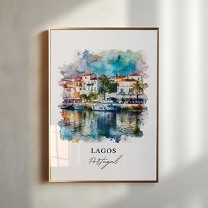 Lagos Portugal Wall Art, Lagos Print, Lagos Watercolor, Lagos Portugal Gift, Portugal Travel Poster, Housewarming Gift