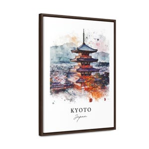 Sztuka ścienna z Kioto, wydruk z Kioto w Japonii, akwarela z Kioto, prezent z wyspy Honsiu w Japonii, plakat podróżniczy, prezent na parapetówkę zdjęcie 7