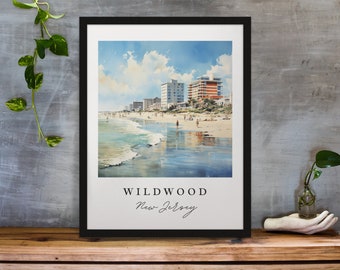Wildwood New Jersey Travel Poster - Traditional Beach Art