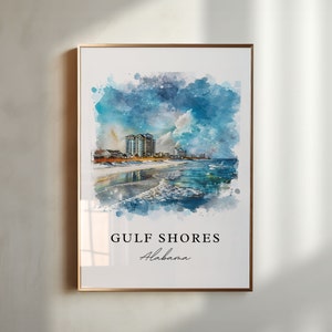 Gulf Shores AL kunst aan de muur, Alabama print, Gulf Shores kunst aan de muur, Gulf Shores cadeau, reizen print, reizen poster, reiscadeau, housewarming cadeau