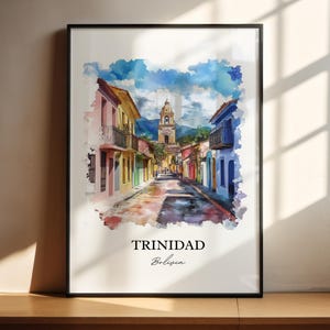 Trinidad Bolivia Wall Art, La Santísima Trinidad Print, Bolivia Watercolor Art, Bolivia Gift, Travel Print, Travel Poster, Housewarming Gift