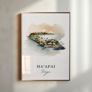 Tonga wall art - Ha&#39;apai, Tonga poster, Wedding gift, Birthday present, Custom Text, Personalized Gift Travel Poster, Housewarming Gift