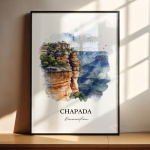 Arte de Chapada Diamantina, Impresión del Estado de Bahía, Arte de Acuarela de Brasil, Regalo de Chapada Diamantina, Impresión de Viaje, Póster de Viaje, Regalo de Inauguración de Casa