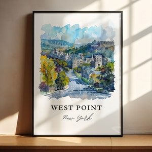 West Point NY Art, West Point Print, West Point Watercolor Art, West Point New York Gift, Travel Poster, Housewarming Gift