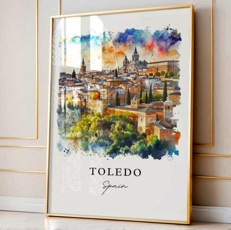 Lámina artística de Toledo, España, póster de viaje, regalo de inauguración de casa imagen 4