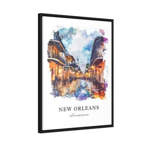 Arte mural de Nueva Orleans, impresión de Nueva Orleans, acuarela de Nueva Orleans, regalo de Bourbon Street, póster de viaje, regalo de inauguración de la casa imagen 7