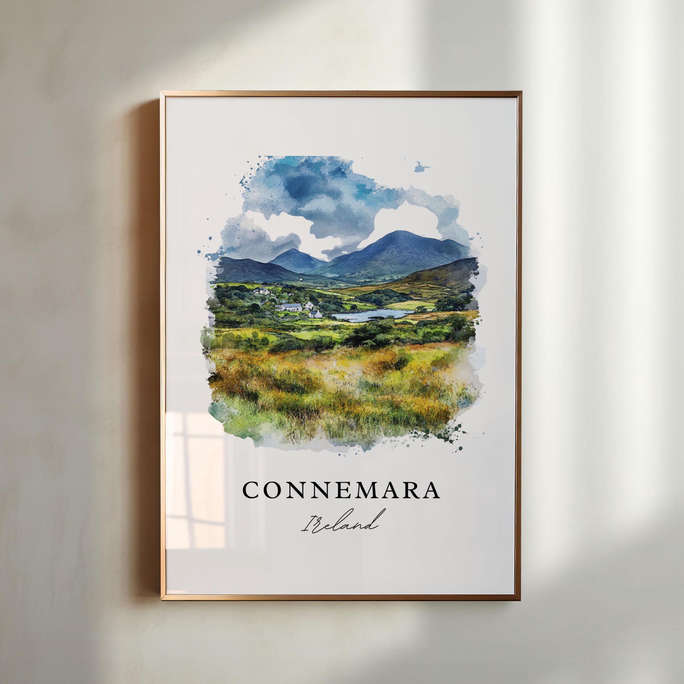 Connemara Ireland Wall Art, Connemara Print, Connemara Watercolor Art, Western Ireland Gift, Travel Poster, Housewarming Gift