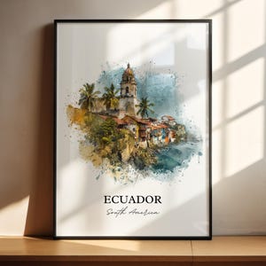 Ecuador Wall Art, Ecuador Print, Ecuador Watercolor Art, South America Gift, Travel Print, Travel Poster, Housewarming Gift