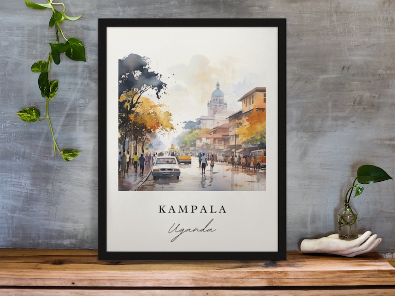 Kampala Uganda Art Print – Cityscape Travel Poster image 4