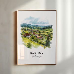 Saxony Germany Wall Art, Saxony Region Print, Saxony Watercolor Art, Saxony Germany Gift, Travel Poster, Housewarming Gift