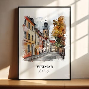 Weimar Germany Wall Art, Weimar Print, Germany Watercolor Art, Thuringia Gift, Travel Print, Travel Poster, Housewarming Gift