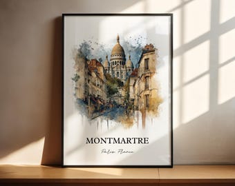 Montmartre Paris Wall Art, Montmartre Print, Paris France Watercolor Art, Paris France Gift, Travel Print, Travel Poster, Housewarming Gift