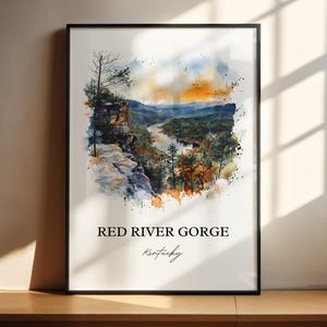 Red River Gorge Wall Art, Stanton Kentucky Print, Kentucky Watercolor, Red River Gorge Gift, Travel Print, Travel Poster, Housewarming Gift