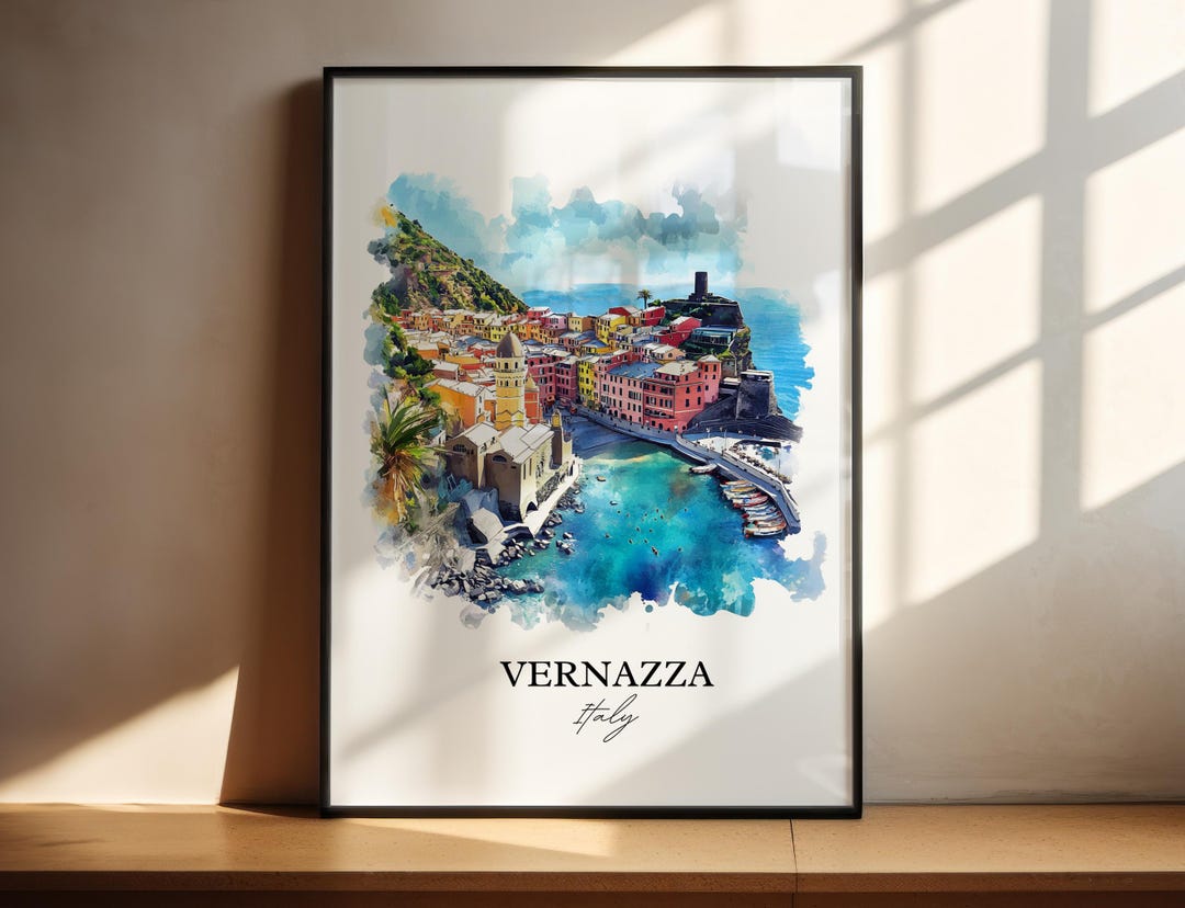 Vernazza Italy Wall Art, Cinque Terre Print, Italy Watercolor Art ...