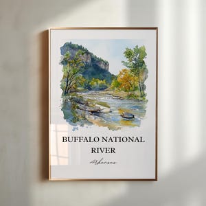 Buffalo National River Wall Art, Arkansas Print, Arkansas Watercolor Art, Buffalo River Gift, Travel Print, Travel Poster, Housewarming Gift