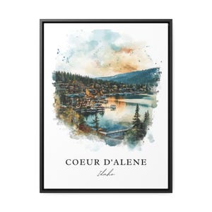 Coeur D&#39;Alene Wall Art, Coeur D&#39;Alene Print, Coeur D&#39;Alene Watercolor Art, Idaho Gift,