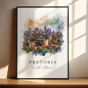 Pretoria South Africa wall art - Cape Town South Africa, Pretoria print, Pretoria Wedding gift, Birthday present, Custom Text, Perfect Gift