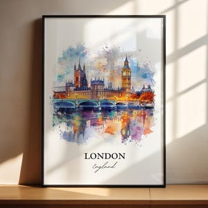 London England Wall Art, Big Ben Print, London Watercolor Art, London England Gift, Travel Print, Travel Poster, Housewarming Gift