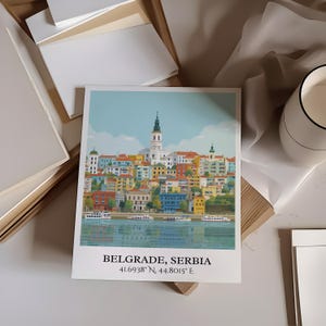 Belgrade Art, Belgrade Retro Travel Art, Belgrade Serbia Home Decor, Serbia Gift, Serbian Travel Art, Travel Prints, Housewarming Gift