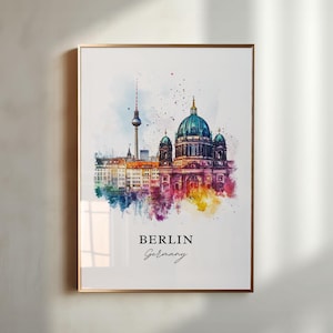 Berlin Mauer Kunst, Berlin Deutschland Druck, Berlin Aquarell Kunst, Berlin Deutschland Geschenk, Berlin Skyline Druck, Reise Poster, Einweihungsparty Geschenk