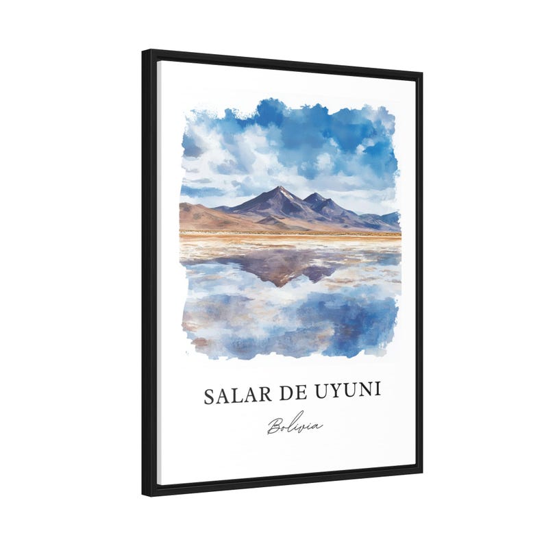 Salar De Uyuni Wall Art, Bolivia Print, Salar De Uyuni Watercolor Art, Uyuni Salt Flat Gift, Travel Print, Travel Poster, Housewarming Gift image 7