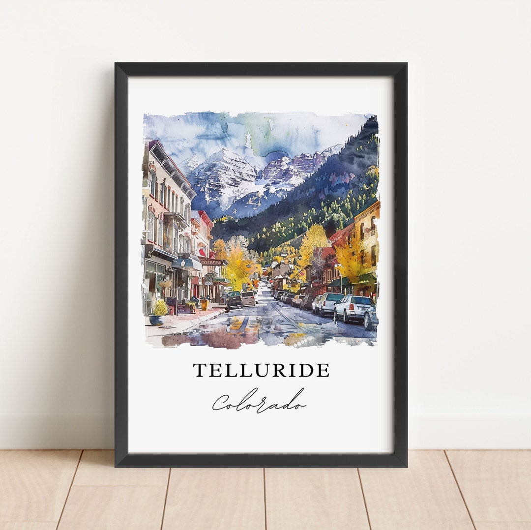 Telluride CO Wall Art, Telluride Print, Telluride CO Watercolor ...