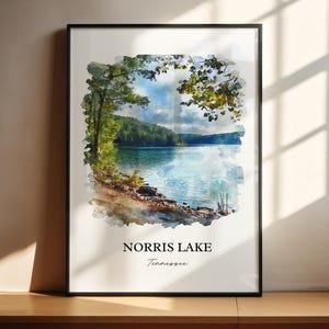 Norris Lake TN Wall Art, Andersonville Print, Tennessee Watercolor Art, Norris Lake Gift, Travel Print, Travel Poster, Housewarming Gift