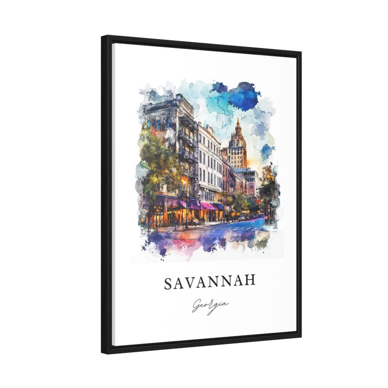 Savannah Georgia Wall Art, Savannah Print, Savannah GA Watercolor Art, Savannah Georgia Gift, Travel Poster, Housewarming Gift image 7