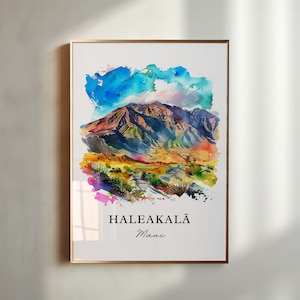 Haleakala Wall Art, Haleakala Maui Print, Haleakala Watercolor, Puu Ulaula Gift, Travel Poster, Housewarming Gift