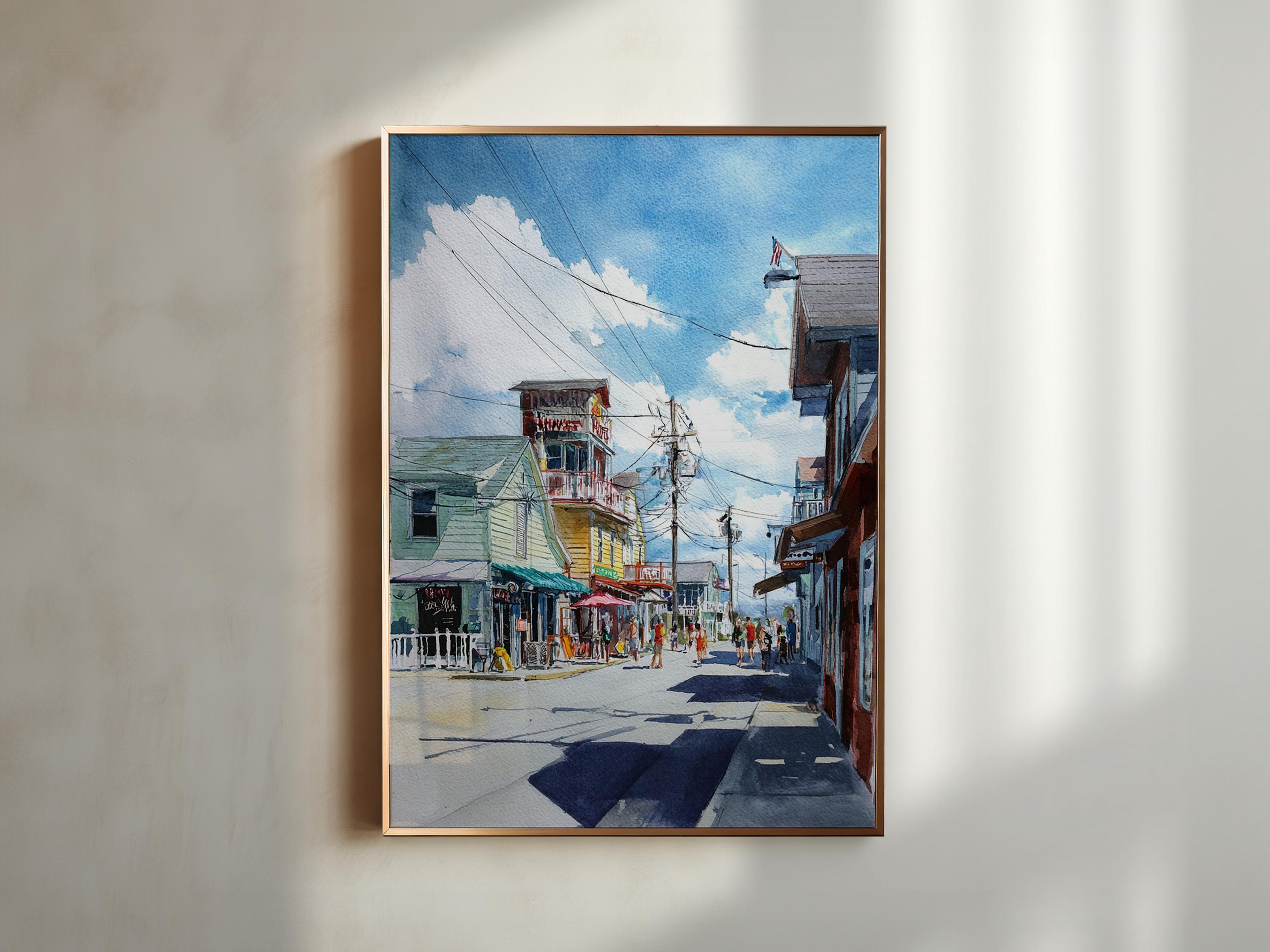 Wildwood NJ Watercolor Art Wildwood NJ Travel Print Wildwood