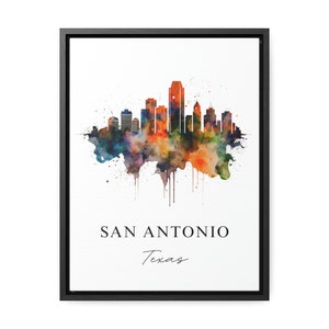 San Antonio traditional travel art - Texas, San Antonio poster, Wedding gift, Birthday present, Custom Text, Personalised Gift