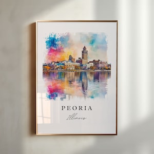 Peoria IL Wandkunst - Illinois, Peoria Druck, Peoria Hochzeitsgeschenk, Peoria IL Geburtstagsgeschenk, benutzerdefinierter Text, perfektes Geschenk