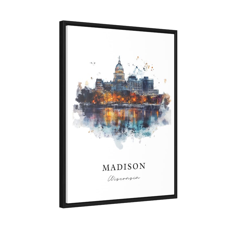 Madison WI Wall Art, Madison Print, Madison Watercolor Art, Madison Wisconsin Gift, Travel Poster, Housewarming Gift image 6