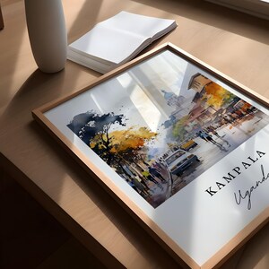Kampala Uganda Art Print – Cityscape Travel Poster image 2