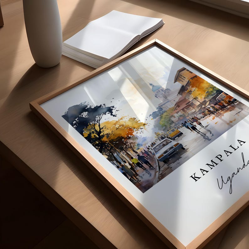 Kampala Uganda Art Print – Cityscape Travel Poster image 2