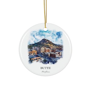 Butte Montana Ornament: Unique Montana Souvenir, Butte MT Xmas Decor, and Authentic Butte Gift