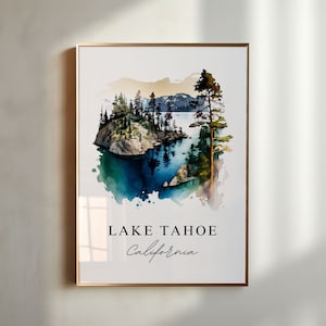 Lake Tahoe CA wall art - California, Lake Tahoe poster, Lake Tahoe Wedding gift, Birthday present, Custom Text, Personalized Gift