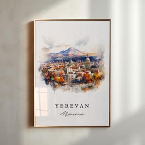 Arte de parede da Armênia em Yerevan - Armênia, pôster de Yerevan, presente de casamento em Yerevan, presente de aniversário na Armênia, texto personalizado, presente personalizado