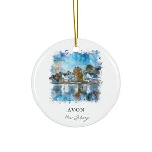 Avon NJ Ornament: Unique Avon Souvenir, Jersey Shore Xmas Decor, and Authentic Avon New Jersey Gift