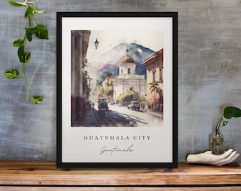 Guatemala City Travel Poster – Central America Art Print