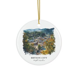 Bryson City NC Ornament: Unique North Carolina Souvenir, Bryson City Xmas Decor, and Authentic Bryson City NC Gift