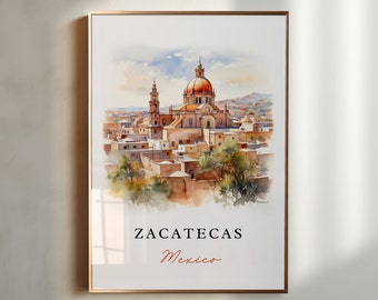 Zacatecas MX wall art - Mexico, Zacatecas poster, Wedding gift, Zacatecas Birthday present, Custom Text, Personalized Gift