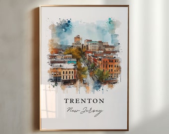 Trenton NJ wall art - New Jersey, Trenton print, Trenton Wedding gift, Trenton Birthday present, Custom Text, Perfect Gift