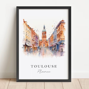 Art mural Toulouse France - France, poster Toulouse, cadeau de mariage Toulouse, cadeau d'anniversaire, texte personnalisé, cadeau personnalisé