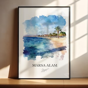 Marsa Alam Wall Art, Abu Dabab Bay Print, Egypt Watercolor Art, Marsa Alam Gift, Travel Print, Travel Poster, Housewarming Gift